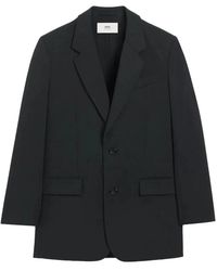 Ami Paris - Wool Loose Double Breasted Jacket - Lyst