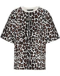 Dolce & Gabbana - Animal Print Logo Plaque T-Shirt - Lyst