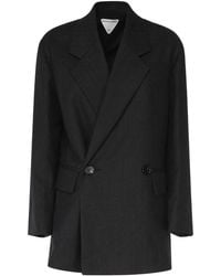 Bottega Veneta - Striped Wool Belted Jacket - Lyst