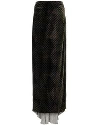 Dries Van Noten - Printed Velvet Salix Skirt - Lyst