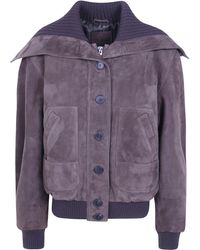 The Attico - Suede Bomber Jacket - Lyst