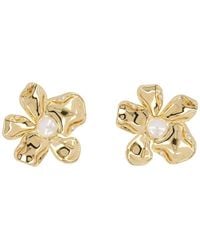 Self-Portrait - Pearl Flower Earrings - Lyst