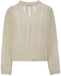 Brunello Cucinelli - Cable & Mesh Jute And Cotton Jersey - Lyst