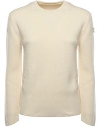 Moncler - Natural Virgin Wool Crew Neck Sweater - Lyst