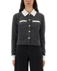 Self-Portrait - Contrast Collar Cardigan - Lyst