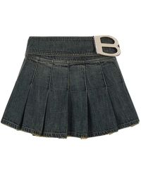 Balenciaga - 'Buckle Pleated' Skirt - Lyst