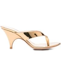 Gianvito Rossi - Sofia Leather Thong Sandals - Lyst