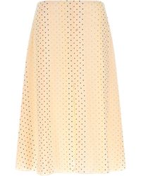 Valentino Garavani - Silk Midi Skirt - Lyst
