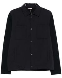 Herno - Buttoned Jacket With Knitted Sleeves - Lyst