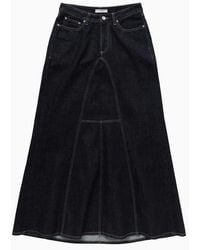 1989 STUDIO - Long Denim Skirt Dark - Lyst
