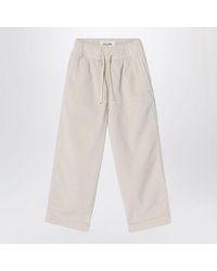 American Vintage - Padow Écru Ribbed Trousers - Lyst