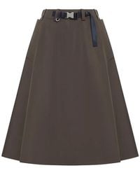 Prada - Army Tech Fabric Skirt - Lyst