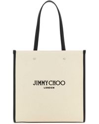 Jimmy Choo - Ivory Canvas N/S Tote M Shopping Bag - Lyst