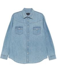 Emporio Armani - Denim Cotton Shirt - Lyst