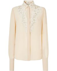 Fendi - Georgette And Lace Shirt - Lyst