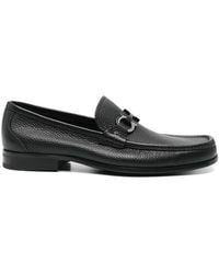 Ferragamo - Grained Leather Gancini Loafers - Lyst