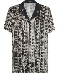 Balmain - Shirt With Monogrammed Print - Lyst
