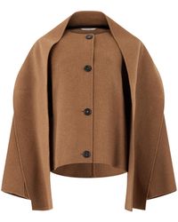 Max Mara - S Max Mara Wool Jacket With Scarf Detail - Lyst