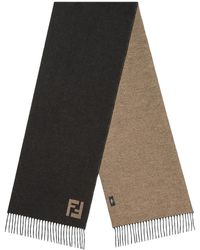 Fendi - Wool And Cashmere Fringed Scarf - Lyst