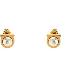 Ferragamo - 'Gancini' Pearl Earrings - Lyst