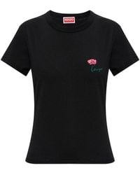 KENZO - Small-Fit Embroidered Cotton T-Shirt With Tulip' Print - Lyst