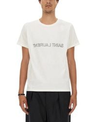 Saint Laurent - Reverse Logo T-Shirt - Lyst