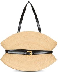 Balmain - Medium Shuffle Raffia Handbag - Lyst