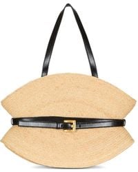 Balmain - Medium Shuffle Raffia Handbag - Lyst