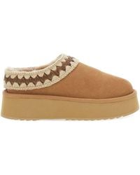 Mou - Platform Clog Suede Slippers - Lyst