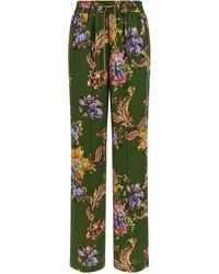 Etro - Floral Print Trousers - Lyst