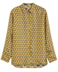 Max Mara - Silk Shirt With Print And Button-Down Design - Lyst