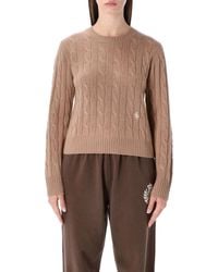Sporty & Rich - Sporty & Rich Sporty & Rich Cropped Cable-Knit Cashmere Sweater - Lyst