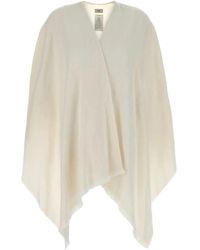 Fendi - Ivory Wool Blend Cape - Lyst
