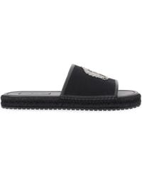 Dolce & Gabbana - Dolce & Gabbana Cotton Leather Flats - Lyst