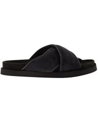 Fabiana Filippi - Flat Suede Sandals With Crossed Straps - Lyst