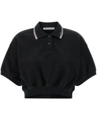 T By Alexander Wang - Intarsia Collar Polo Shirt - Lyst