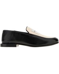 Givenchy - Two-Tone Leather And Canvas Label Loafers - Lyst