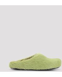 Marni - Lime Calf Hair Fussbett Mules - Lyst