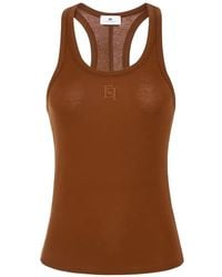 Elisabetta Franchi - Embroidered-Logo Tank Top - Lyst