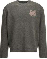 Maison Kitsuné - Maison Kitsuné "Fox Head" Crew-Neck Sweater - Lyst