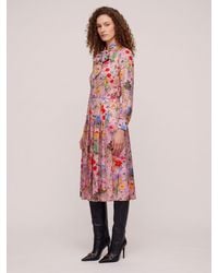 Gucci - Flora Print Midi Chemise Dress - Lyst