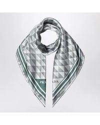 Prada - Geometric Silk Square Scarf - Lyst