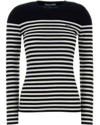Prada - Stripes Crew Neck Sweater - Lyst