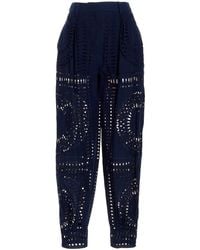Alberta Ferretti - Embroidered Cotton Pants - Lyst