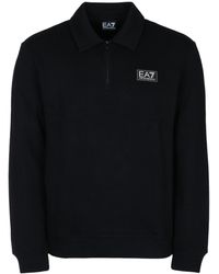EA7 - E. A.7 Train Refined Cotton Knit T-Top With Half-Zip - Lyst