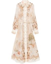 Zimmermann - Memento Buttoned Midi Dress - Lyst