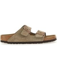 Birkenstock - Arizona Suede Flat Sandals - Lyst