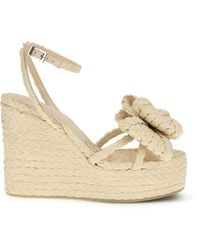 Mach & Mach - Le Cadeau Raffia Wedge Sandals - Lyst