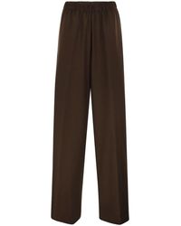 Fabiana Filippi - Wide-Leg Stretch Wool Trousers With Elasticated Waistband - Lyst