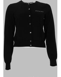 Alexander Wang - Logo Button-Front Cropped Cardigan - Lyst